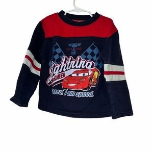 Vintage Lightning McQueen Kids Sweatshirt Navy & Red Disney Pixar Sz 6 speed